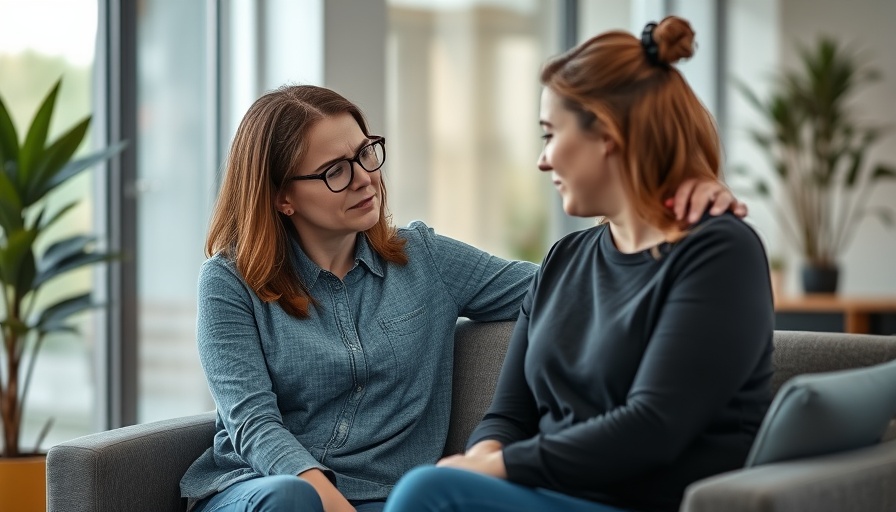 Therapist providing support to a distressed woman symbolizes Kansas City mental health resources.