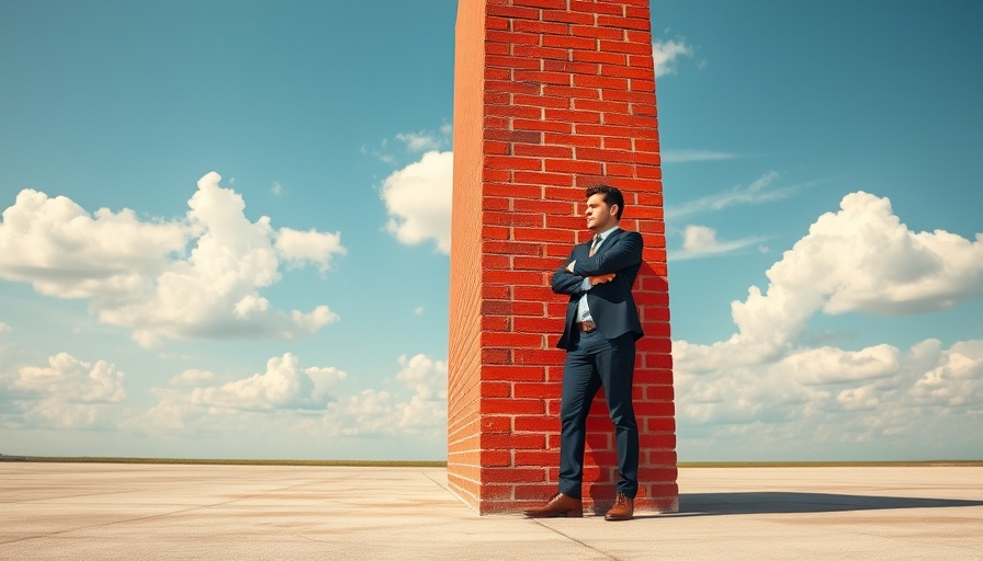 Symbolic red brick wall dividing man and woman, setting boundaries in relationships.