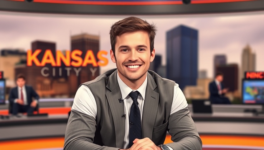 Kansas City sports news anchor on set, smiling.