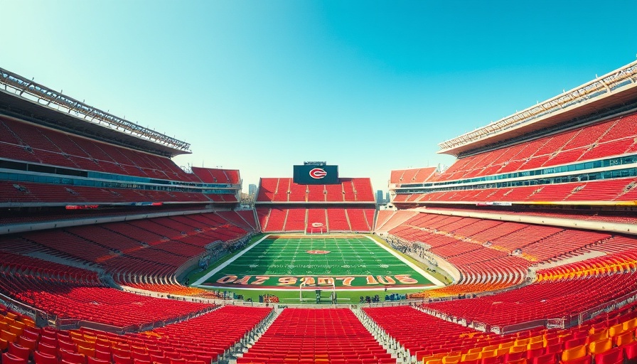 Aerial view of Arrowhead Stadium showing vibrant seating, Kansas City Classic College Football Tradition.