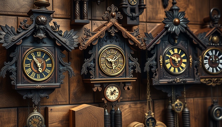 Shop local Kansas City vintage cuckoo clocks display