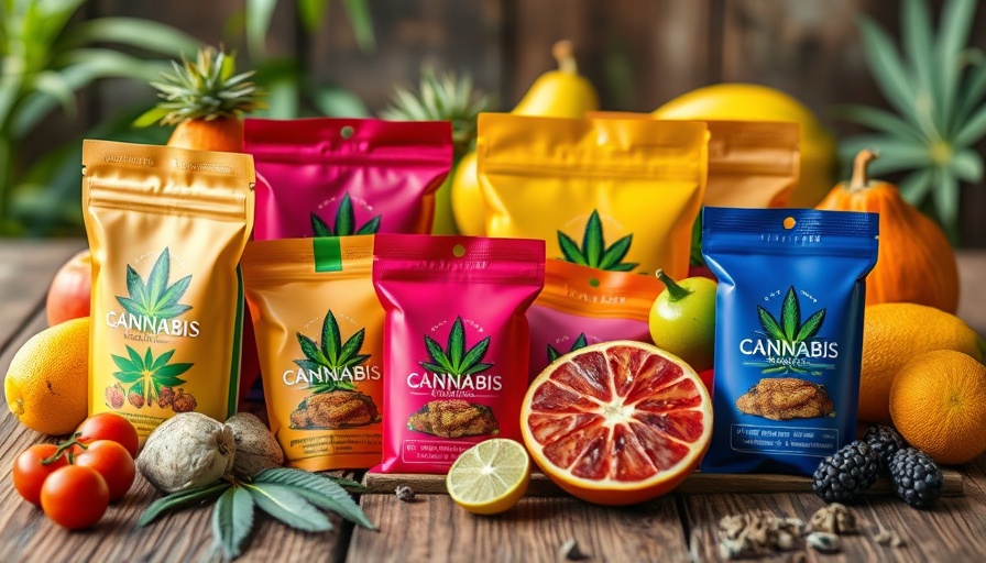 Kansas City cannabis edibles displayed with fresh fruits.