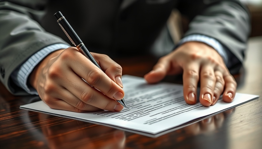 Detailed close-up of signing a document in Kansas City neighborhoods setting.