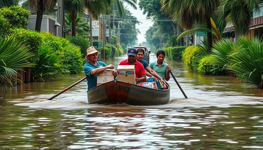 Human-caused climate change impacts in Kansas City during flood relief efforts.