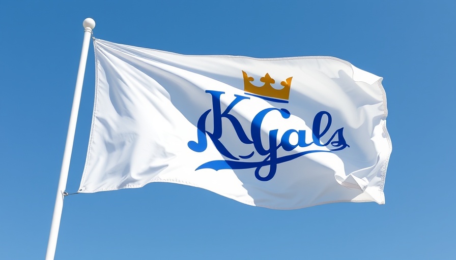 Kansas City Royals flag waving against blue sky, Sunday Four Pack Deal.