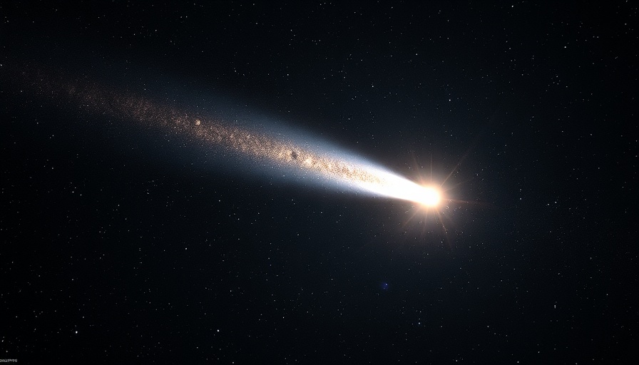 Active comet 3I-Atlas glowing in space with stars in the background.