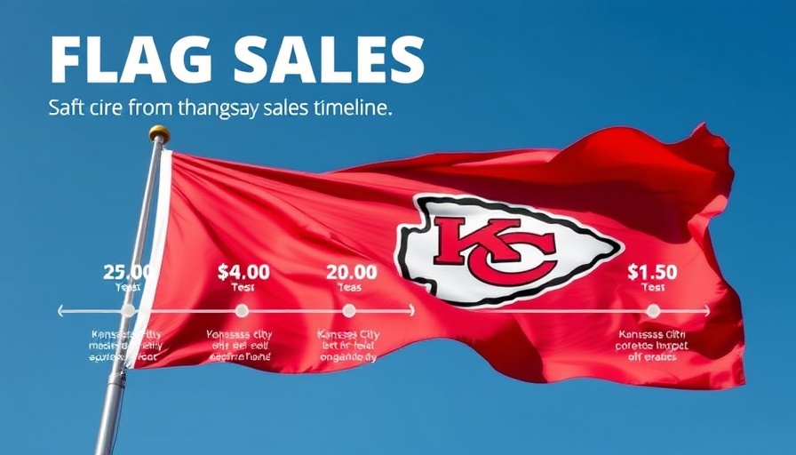 Flag sales timeline benefiting Ronald McDonald House with Kansas City Chiefs flag.