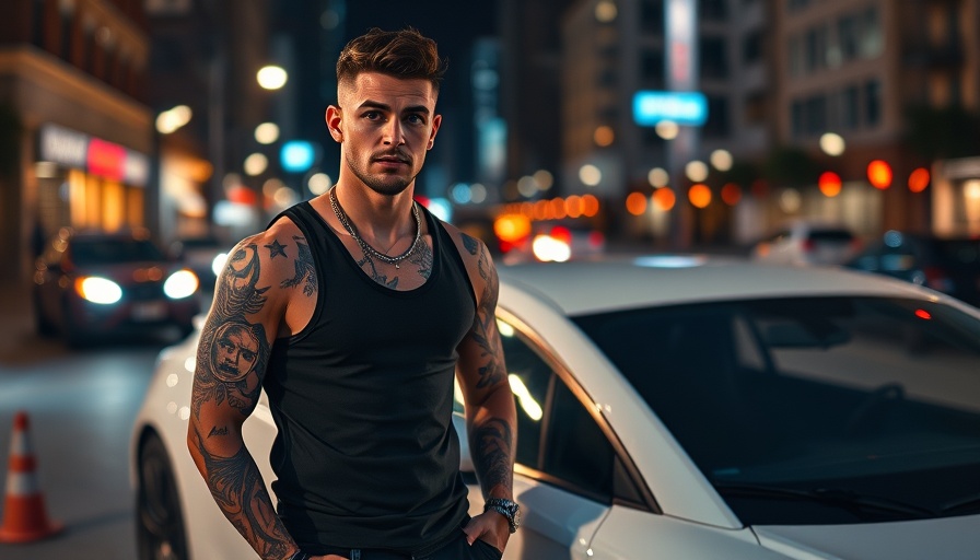 Young man by car at Kansas City music event, September 2025.