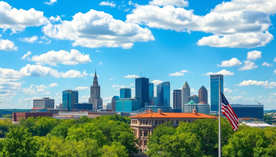 Kansas City skyline with Union Station and greenery, ideal for FREE and Cheap Weekend Fun.