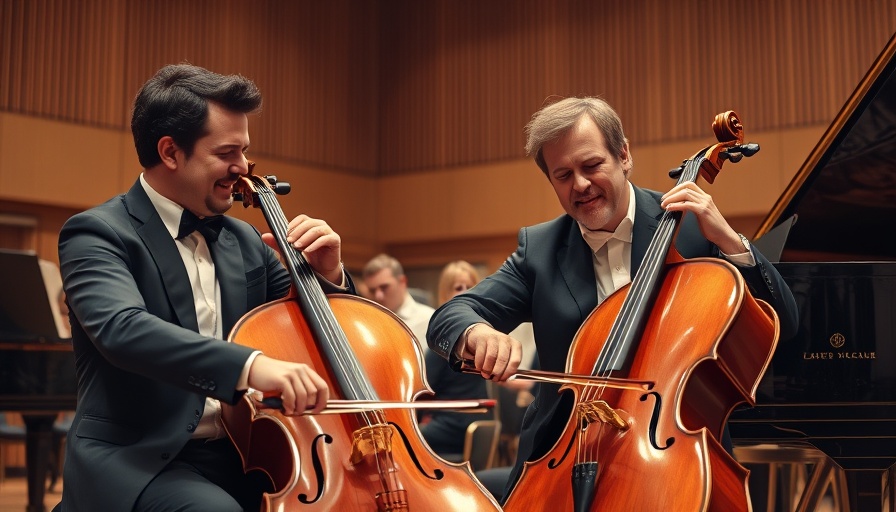 Kansas City Chamber Music performance with passionate musicians playing cello and piano.