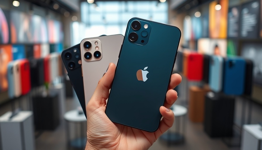 iPhone 17 models displayed in showroom highlighting design features.