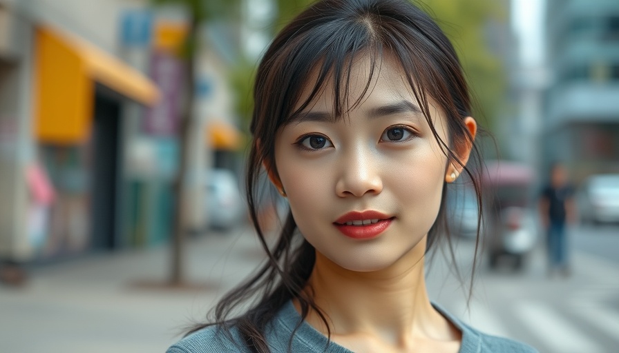 Focused Asian woman outdoors during US South Korea Japan joint military drills