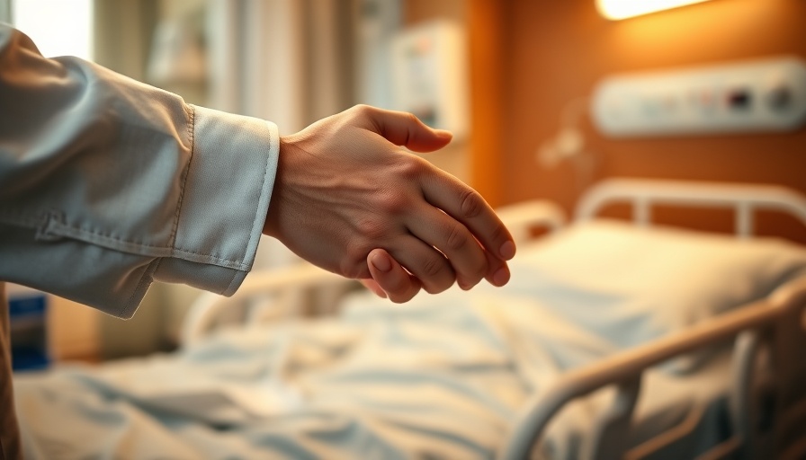 Hospital room with caregiver comforting patient during final moments.
