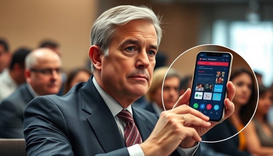 FTC Ticketmaster lawsuit hearing with man and smartphone app.