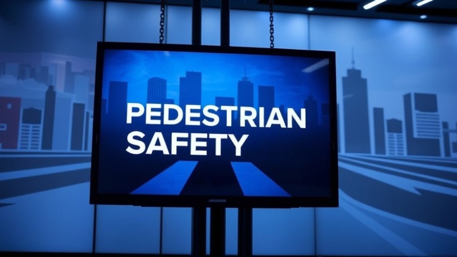 Cinematic broadcast on pedestrian safety in Kansas City neighborhoods with a modern skyline.