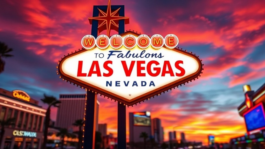Vibrant Las Vegas sign glowing at sunset, highlighting local business strategies in bodybuilding trends.