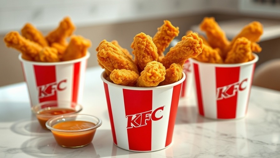 Delicious KFC fried chicken buckets promoting Kansas City Halloween deals.