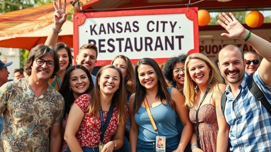 Joyful attendees at the Kansas City Restaurant Festival celebrating local events in KC.