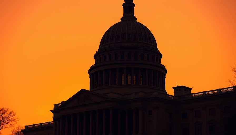 Silhouette of capitol building at sunset symbolizing unaffordable healthcare subsidies.