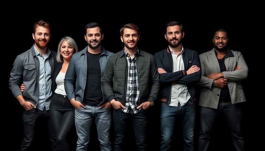 Black and white portrait of five people posing at Flagstar Strand Theatre fall season