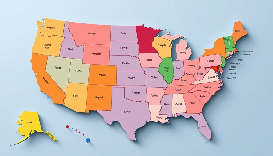 U.S. map of online sports betting tax rates by state in 2025