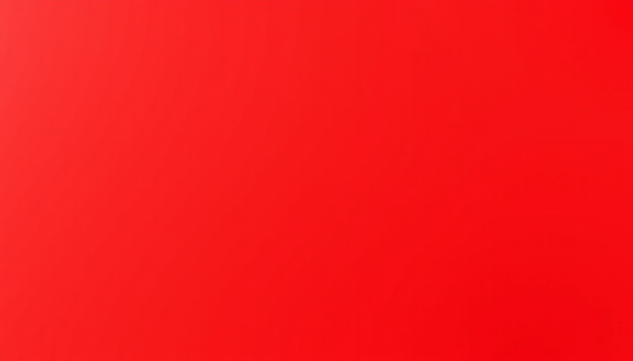 Solid bright red background.