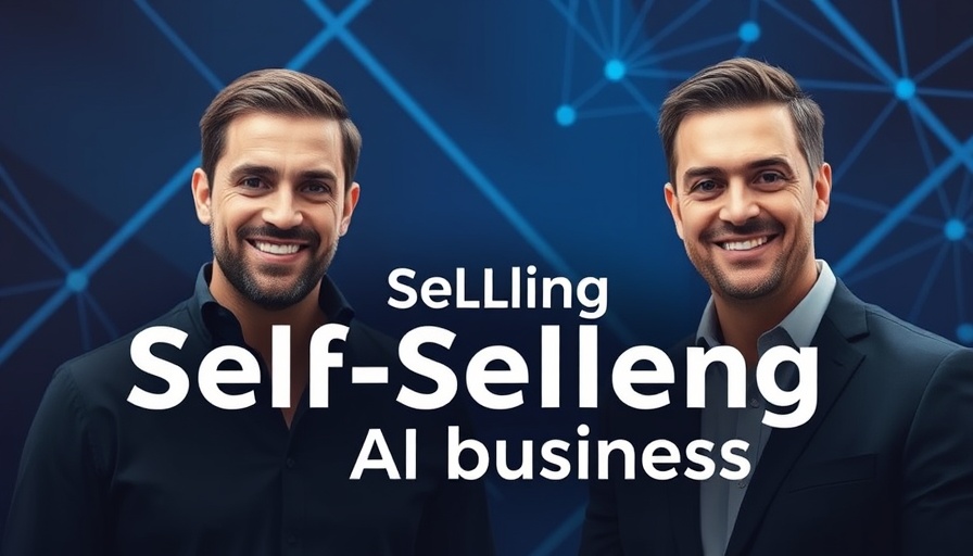 Building a Self-Selling AI Business promotional banner featuring two men.
