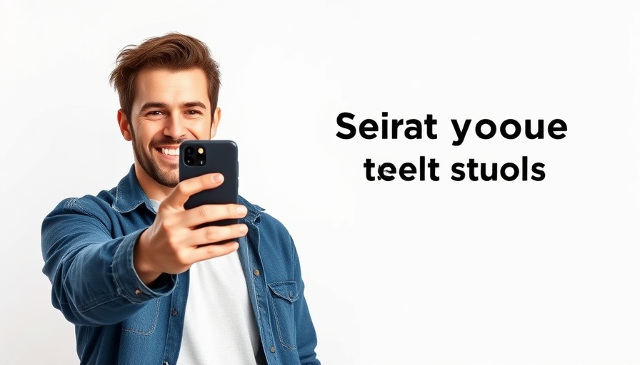 Wellness Practitioner Feedback request, man smiling, holding phone.