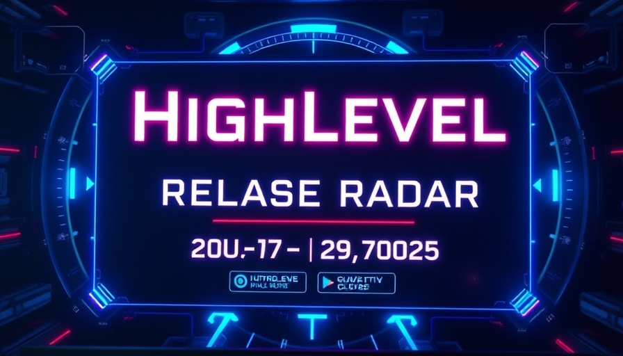 HighLevel Release Radar event date announcement, futuristic digital theme.