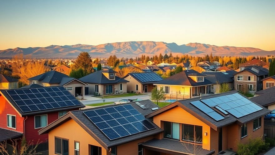 Vibrant Central Oregon neighborhood with solar-powered homes and smiling residents.