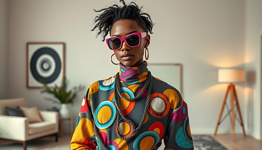 Futuristic model in repurposed fashion at event