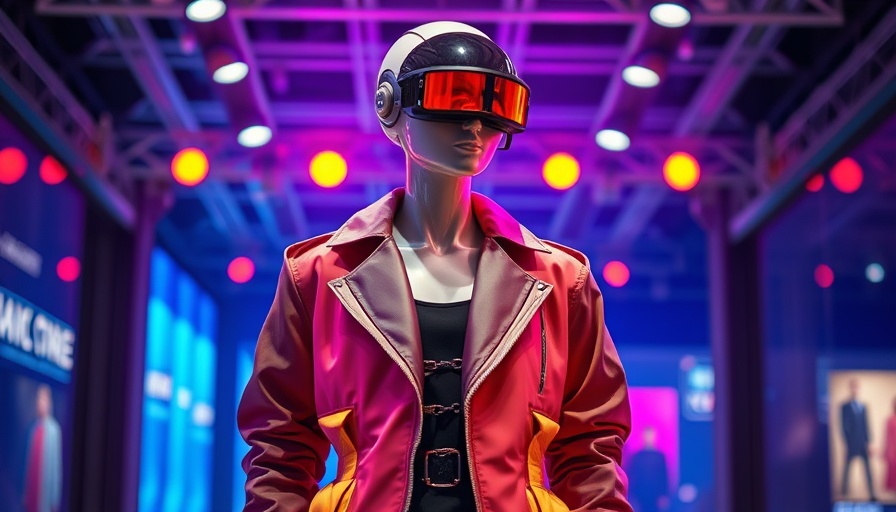 Futuristic fashion show banner promoting skin cancer prevention in Arizona.