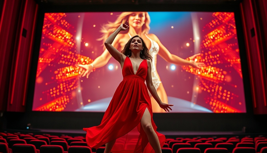 Woman enjoying a cinematic experience with AI tools.