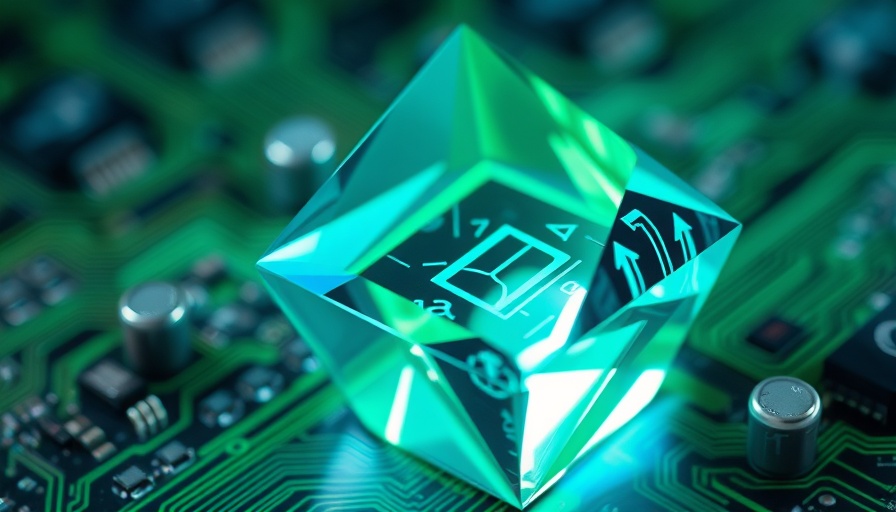 Abstract AI tools theme with prism and circuit board.