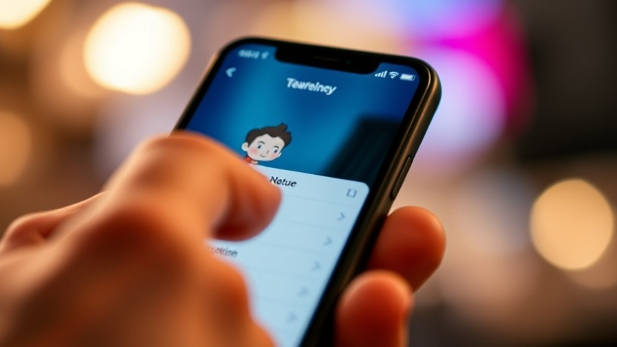 App menu with cartoon avatar on smartphone screen highlighting AI tools.
