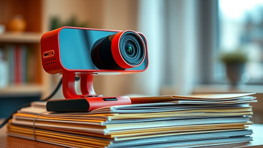 AI tools modern webcam on magazines in side lighting