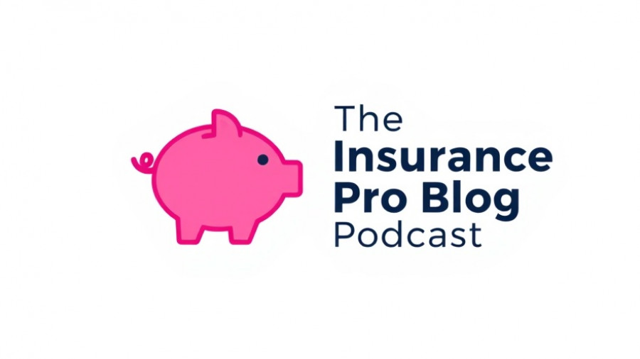 Minimalist piggy bank logo for a podcast on insurance topics.