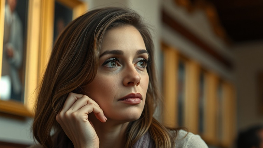 Thoughtful woman focusing during discussion on FTC removal of AI blog posts.