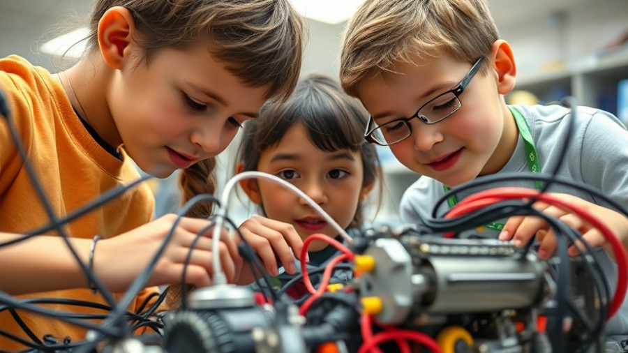 Students exploring robotics in STEM education setting