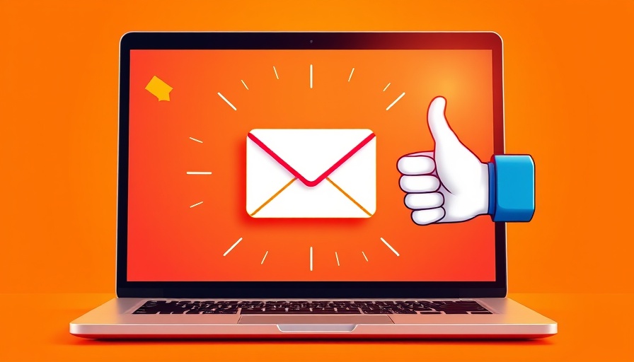 Digital email icon with thumbs up, types of emails with highest engagement.