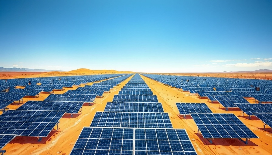 Esmeralda 7 Solar Project panels in desert setting.