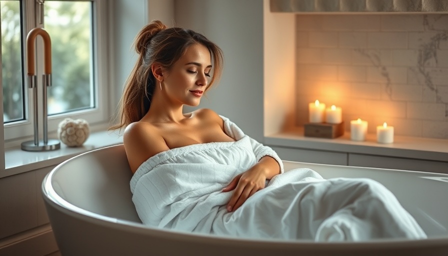 Benefits of Bath Sheets: Woman wrapping in white bath sheet in serene bathroom.
