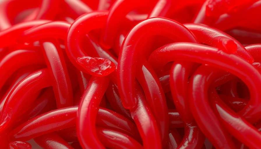 Vibrant jello worms for Halloween recipe.