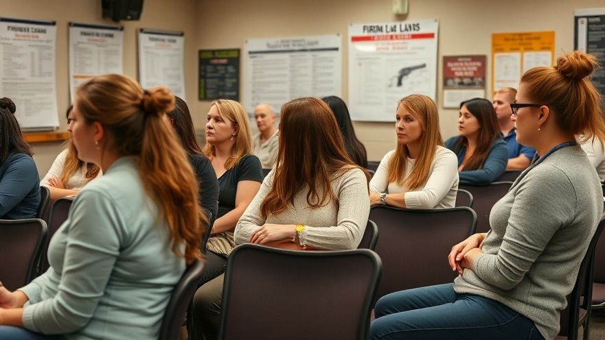 Women engaged in a firearm safety class on Missouri Gun Laws, indoor setting.