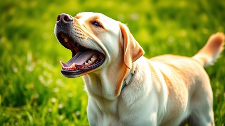 Energetic Labrador barking in a field - Reactive or Aggressive Dog Quiz