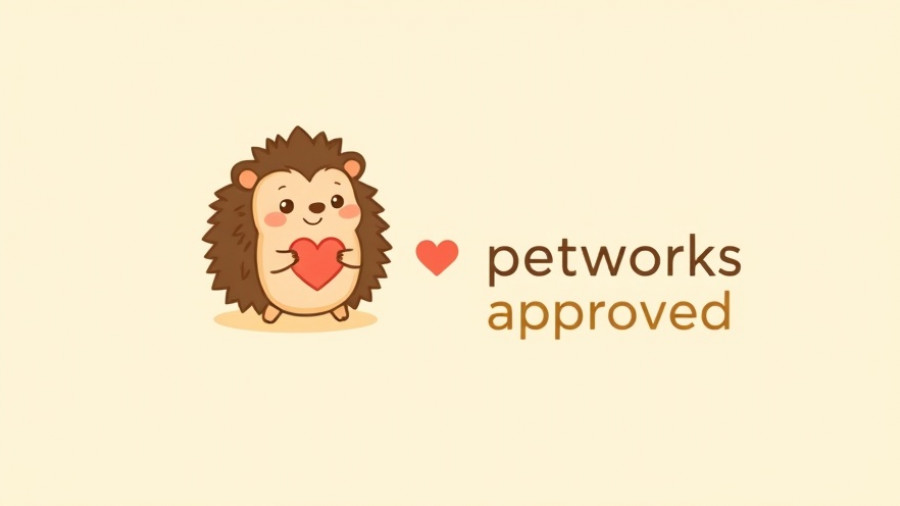 Petworks approved logo with a hedgehog illustration