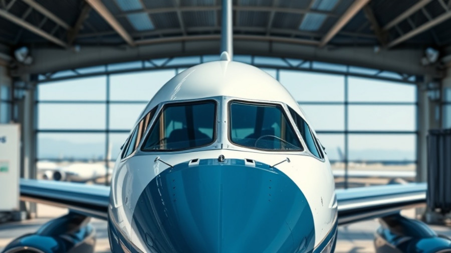 Close-up of airplane cheek at terminal gate, daylight