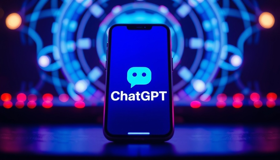 ChatGPT logo on smartphone with OpenAI background; use ChatGPT for small business emails.