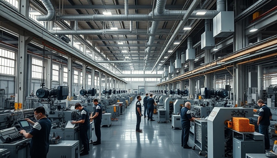 Lead Acid Battery Manufacturing Facility with workers and machinery.