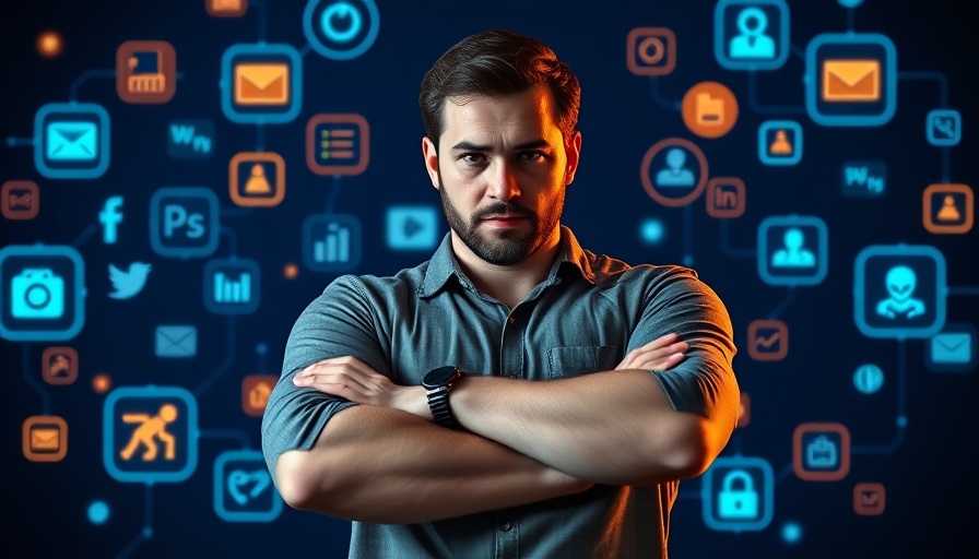 Insights from 10000 marketing campaigns visualized with marketing icons and a focused individual.